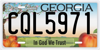 GA license plate CQL5971