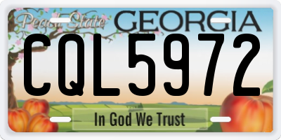 GA license plate CQL5972