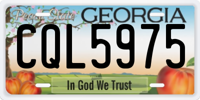 GA license plate CQL5975