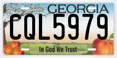 GA license plate CQL5979