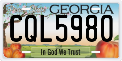 GA license plate CQL5980