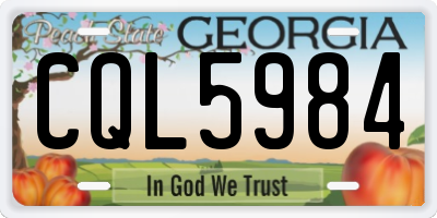 GA license plate CQL5984