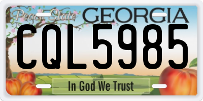 GA license plate CQL5985