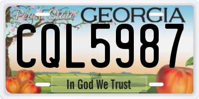 GA license plate CQL5987