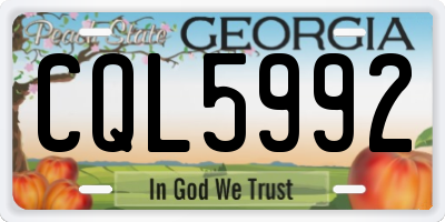 GA license plate CQL5992