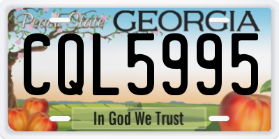 GA license plate CQL5995