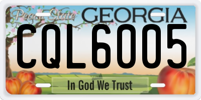 GA license plate CQL6005