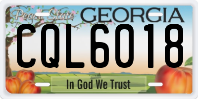 GA license plate CQL6018