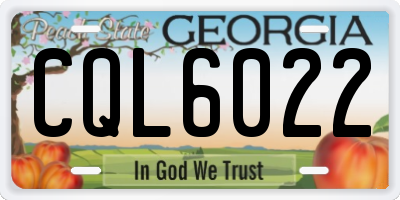 GA license plate CQL6022