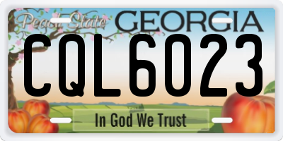 GA license plate CQL6023