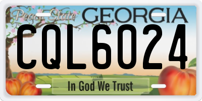 GA license plate CQL6024