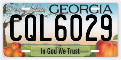 GA license plate CQL6029