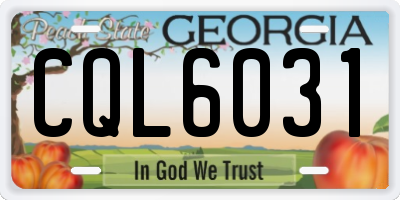 GA license plate CQL6031