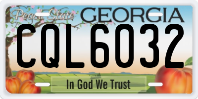 GA license plate CQL6032