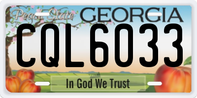 GA license plate CQL6033