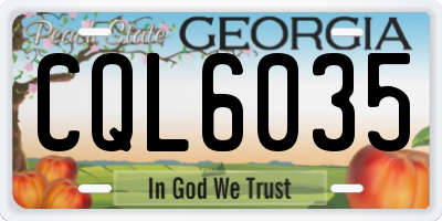 GA license plate CQL6035
