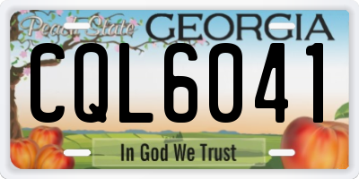 GA license plate CQL6041