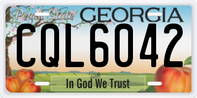 GA license plate CQL6042