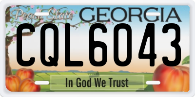 GA license plate CQL6043