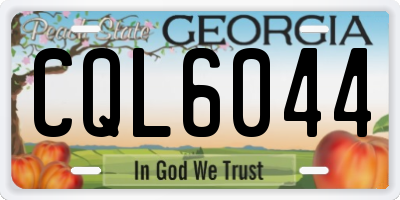 GA license plate CQL6044