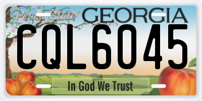 GA license plate CQL6045