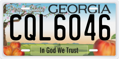 GA license plate CQL6046