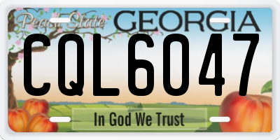 GA license plate CQL6047