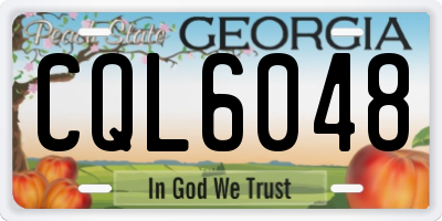GA license plate CQL6048