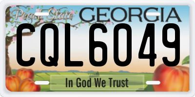 GA license plate CQL6049