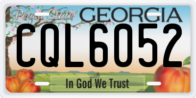 GA license plate CQL6052