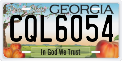 GA license plate CQL6054