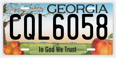 GA license plate CQL6058
