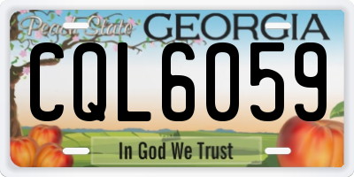 GA license plate CQL6059