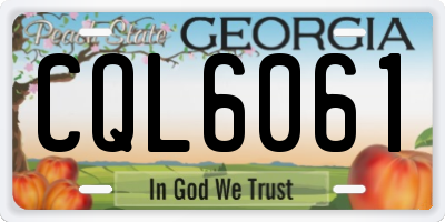 GA license plate CQL6061