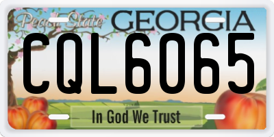 GA license plate CQL6065