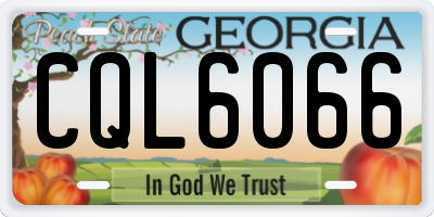 GA license plate CQL6066