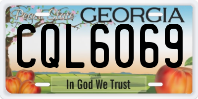 GA license plate CQL6069