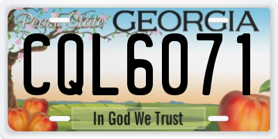 GA license plate CQL6071