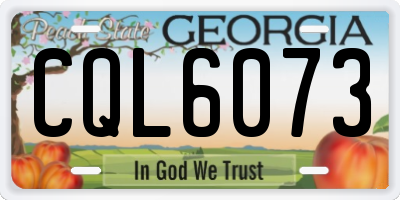 GA license plate CQL6073
