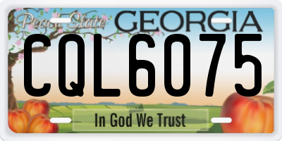GA license plate CQL6075