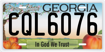 GA license plate CQL6076