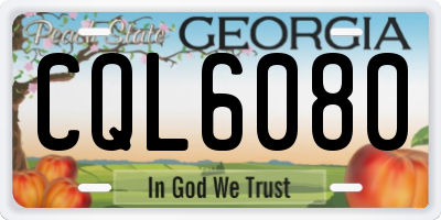 GA license plate CQL6080