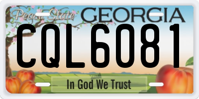 GA license plate CQL6081