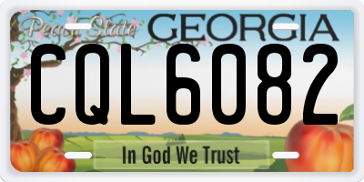 GA license plate CQL6082