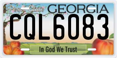 GA license plate CQL6083