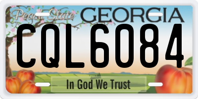 GA license plate CQL6084
