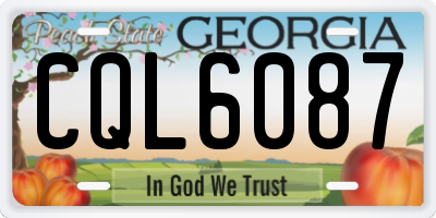 GA license plate CQL6087