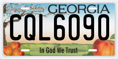 GA license plate CQL6090