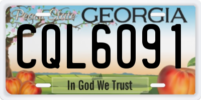 GA license plate CQL6091