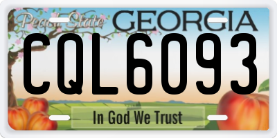 GA license plate CQL6093